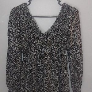 Black and white spotted dress mini dress